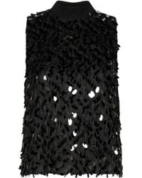 Marella - Sleeveless Sequinembellished Turtleneck Top - Lyst