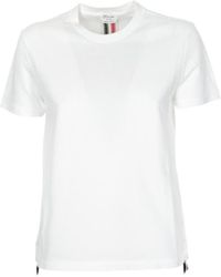 Thom Browne - Rwb Stripe Asymmetric Hem T-Shirt - Lyst