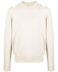 Jil Sander - Cut-Out Detailed Crewneck Jumper - Lyst