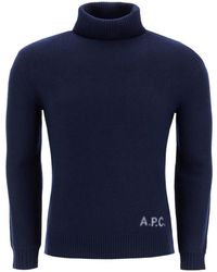 A.P.C. - Turtleneck Long-Sleeved Jumper - Lyst