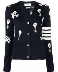 Thom Browne - Intarsia-Knit Cardigan - Lyst