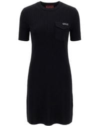 Gucci - Logo Intarsia Short-Sleeve Dress - Lyst