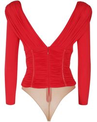 Elisabetta Franchi - Ruched Zip Bodysuit - Lyst