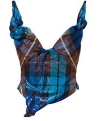 Vivienne Westwood - Draped Plaid Bustier Top - Lyst