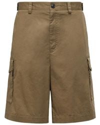 Moncler - Cotton Gabardine Cargo Shorts - Lyst
