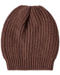 Brunello Cucinelli - Cashmere And Silk Diamond-Yarn Knit Beanie - Lyst