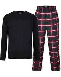 BOSS - A Simple Long-Sleeved Pajama Two-Piece Set - Lyst
