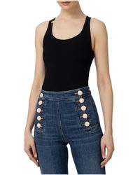 Elisabetta Franchi - Fine-Ribbed Tank Top - Lyst