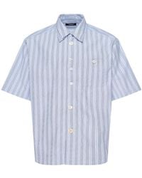 Undercover - Layered Collar Striped Shirt - Lyst