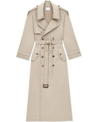 Saint Laurent - Trench Double-Breasted Belted Coat - Lyst
