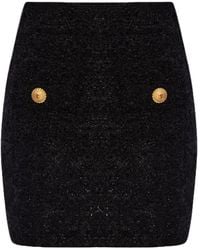 Balmain - Tweed Mini Skirt - Lyst