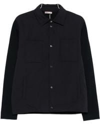 Herno - Knitted-Sleeve Buttoned Jacket - Lyst