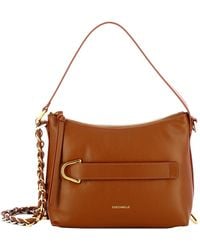 Coccinelle - Logo Printed Zipped Shoulder Bag - Lyst