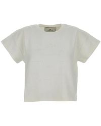 Elisabetta Franchi - Logo Lettering Crewneck T-Shirt - Lyst