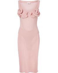 Magda Butrym - Floral-Applique Silk-Blend Bustier Dress - Lyst