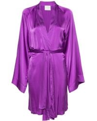 forte_forte - V-Neck Satin Coat - Lyst