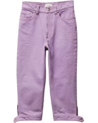 Versace - Logo-Patch Cropped Capri Jeans - Lyst