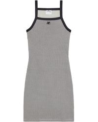 Courreges - Courrèges Houndstooth-Pattern Straight Hem Mini Dress - Lyst