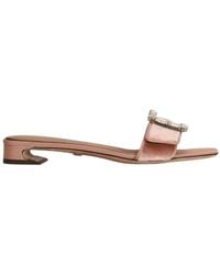 Dolce & Gabbana - Crystal-Buckle Sandals - Lyst