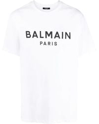 Balmain - Eco-Responsible Cotton T-Shirt With Logo Print - Lyst
