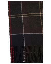 Barbour - Check-Printed Frayed-Edge Scarf - Lyst