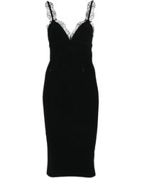 Blumarine - Lace-Trimmed Ribbed Midi Dress - Lyst