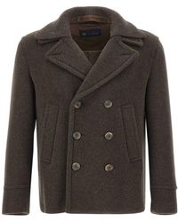 Paul & Shark - Ribbed-Collar Peacoat - Lyst