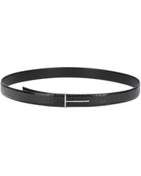 Tom Ford - Printed Croc Slim T Belt - Lyst