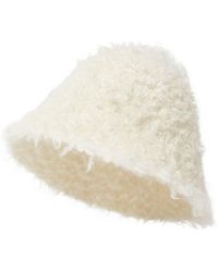 Fendi - Ivory Shearling-Effect Wool Cloche Hat - Lyst