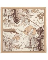 Burberry - Etched Knight Cashmere Silk Scarf - Lyst