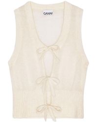Ganni - Ivory Tie String Vest - Lyst