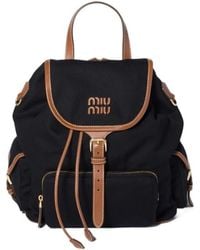 Miu Miu - Logo-Detailed Buckle-Fastened Backpack - Lyst