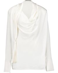 Stella McCartney - Long-Sleeved Tassel Draped Top - Lyst