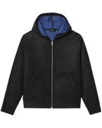 A.P.C. - Zipped Hooded Jacket - Lyst