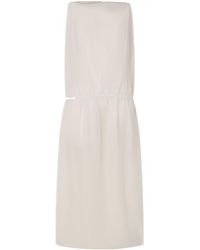 KHAITE - Tia Cotton And Silk-Blend Midi Dress - Lyst