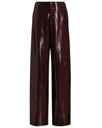 Alberta Ferretti - Sparkling Night Wide-Leg Sequined Trousers - Lyst