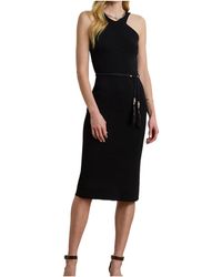 Ralph Lauren - Lauren Rib-Knit Sleeveless Midi Dress - Lyst