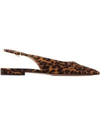 Gianvito Rossi - Robbie Leopard-Print Suede Slingback Flats - Lyst