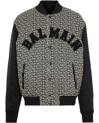Balmain - Patch Detailed Varsity Monogrammed Jacket - Lyst