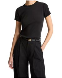 Vince - Ribbed Crew-Neck T-Shirt - Lyst