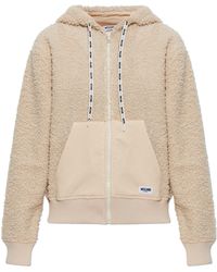 Moschino - Zip-Up Drawstring Fleece Hoodie - Lyst