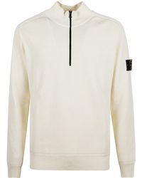 Stone Island - Ribbed Zip-Neck Knitted Sweater - Lyst