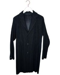 Homme Plissé Issey Miyake Blank Coat in Black for Men | Lyst