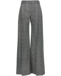 Ermanno Scervino - Herringbone Patterned Viscose Trousers - Lyst