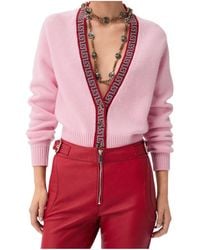 Versace - Wool Cashmere Knit Cardigan - Lyst
