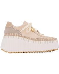 Chloé - Chloé Nama Platform Low-Top Sneakers - Lyst