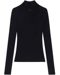 Courreges - Pinko Solar Light Ribbed Mockneck Jumper - Lyst