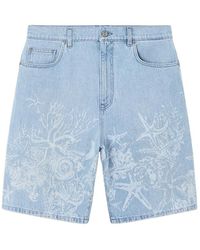 Versace - Barocco Sea Mid-Rise Denim Shorts - Lyst