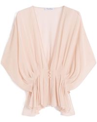Max Mara - Buttoned Pleated Blouse - Lyst