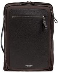 Giorgio Armani - Logo Printed Zipped Backpack - Lyst